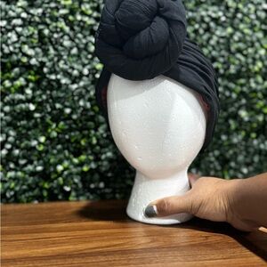 Elegant Black Women's Satin Turban Hat